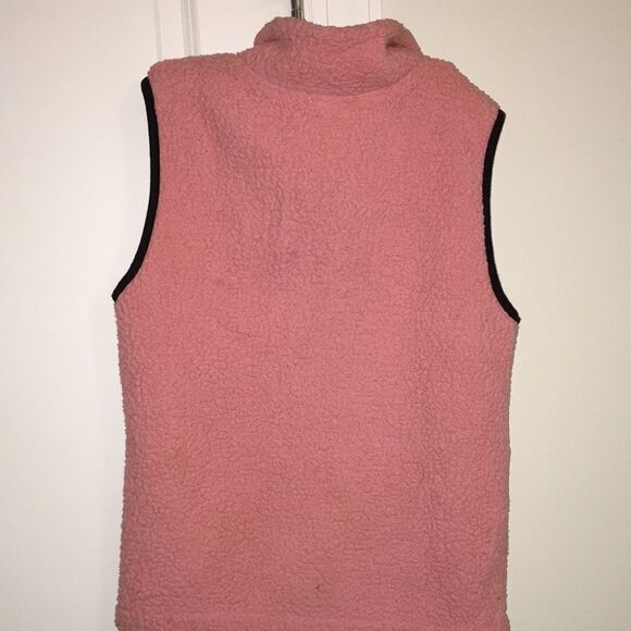 Sexy Love Pink Puppy Dog Mauve Pastel Pink Sherpa Full Zipper Fleece Vest Jacket - Picture 11 of 11